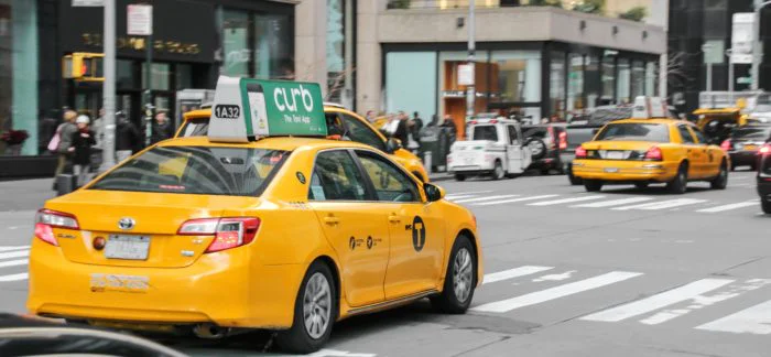 Curb taxi for hire