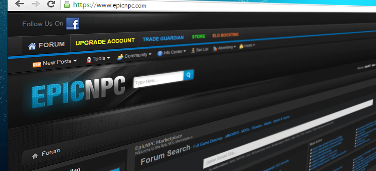EpicNPC forum website