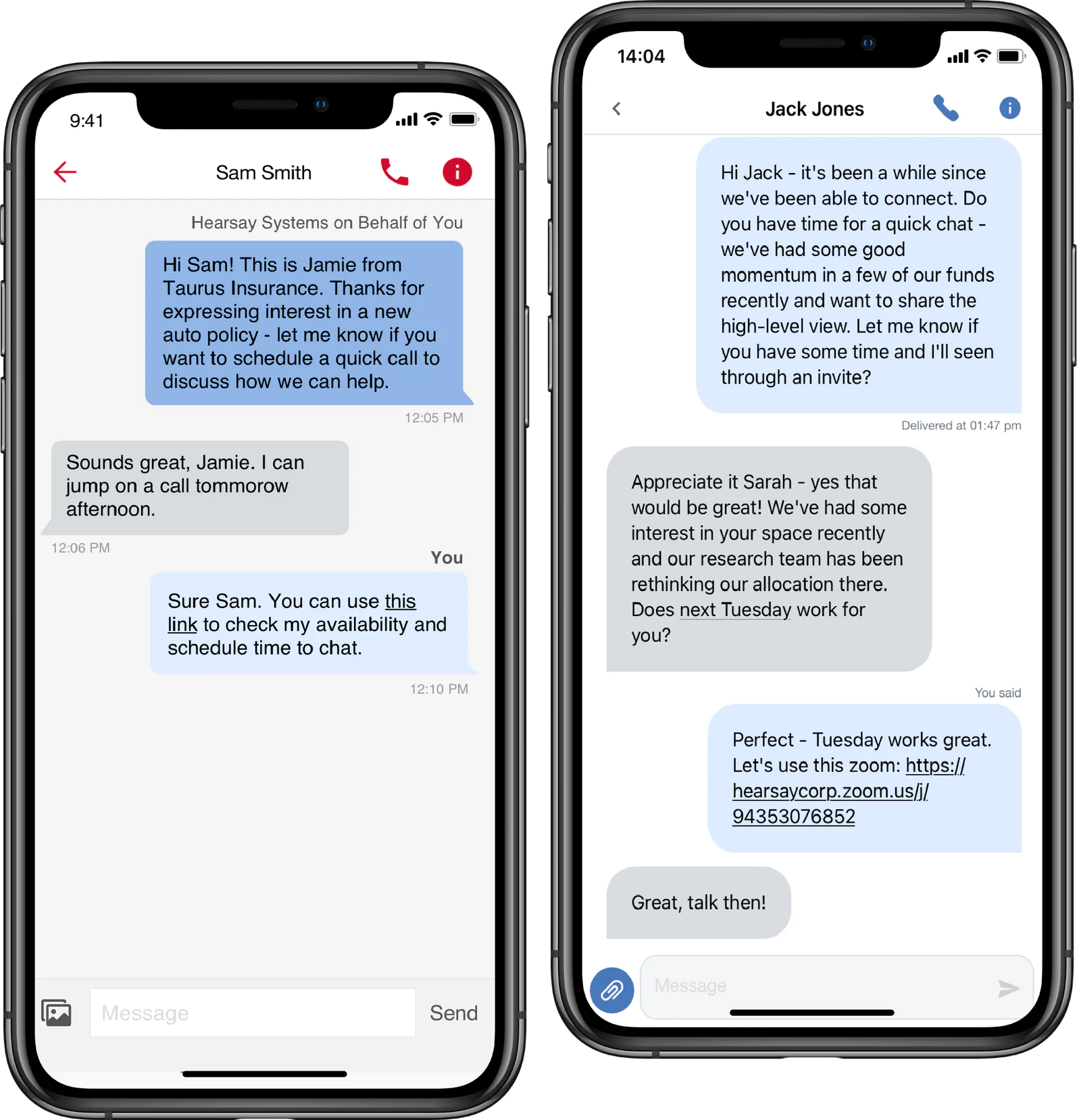 Hearsay allows financial services advisors to engage clients via text channels with Twilio