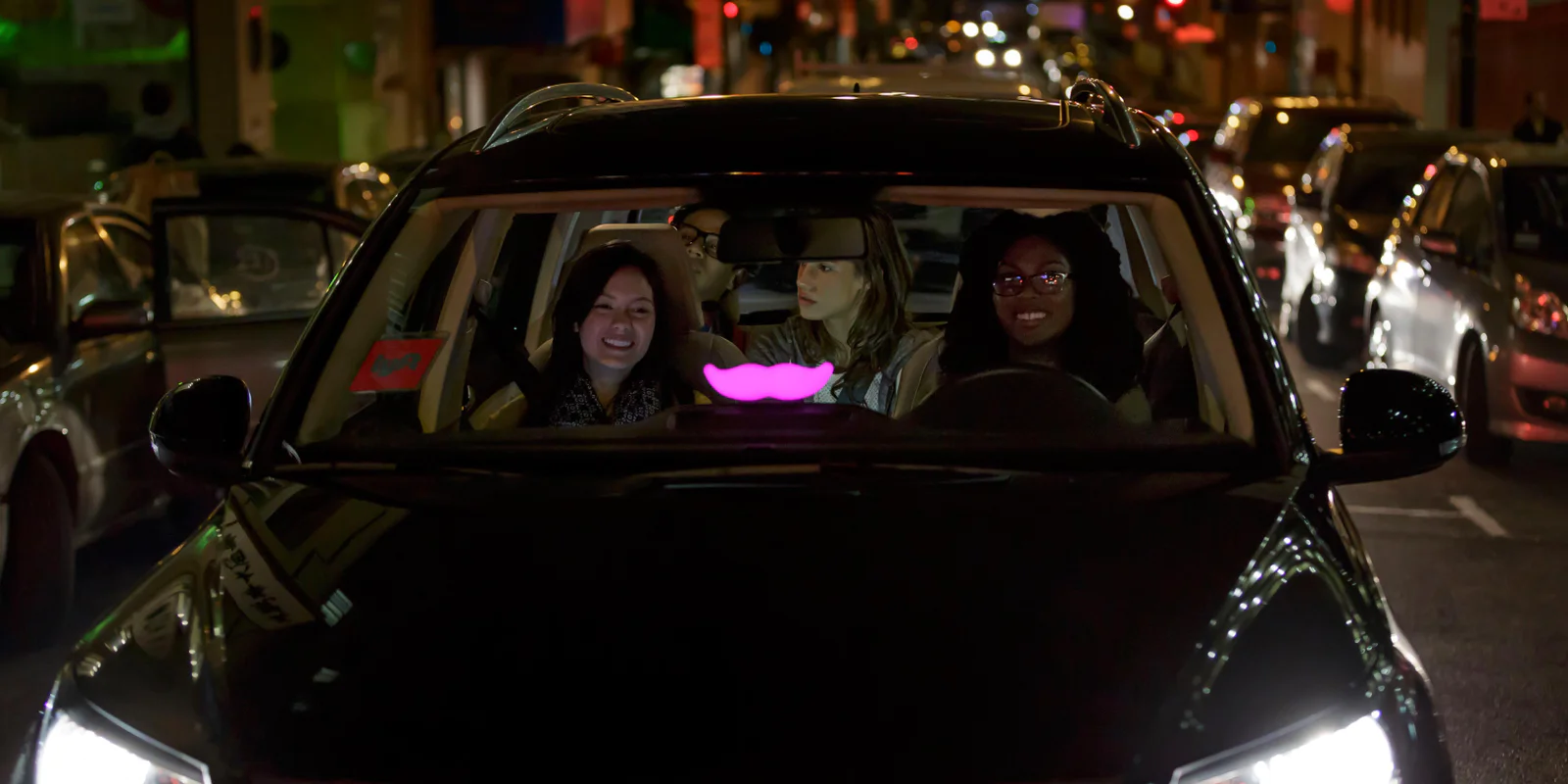Lyft group of people driving